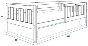 Posteľ SMART 160x80cm - Biela