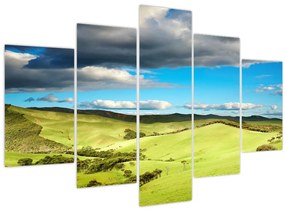 Obraz - Zelená krajina s pahorkami (150x105 cm)