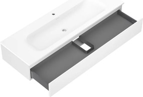 Mexen Orio, kúpeľňová skrinka 140 cm s umývadlom Vela, 1 zásuvka, biela matná, 91A10-14023-1-BF01-W23M01