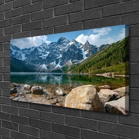 Obraz Canvas Hory les jazero kamene 140x70 cm