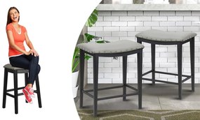 Čalúnené barové stoličky 2 ks, sivé