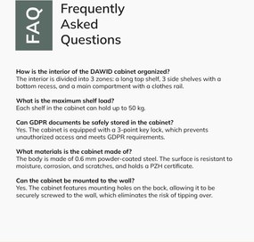 Uzamykateľná hospodárska skriňa antracitovo-biela DAWID 900 x 1850 x 450 mm