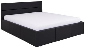 Manželská posteľ 170 cm Calabria P (čierna ekokoža) (s roštom). Akcia -20%. Vlastná spoľahlivá doprava až k Vám domov. 1051551