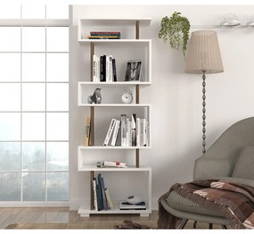 Knižnica Blok - White, Walnut