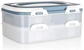 Úložný box na koláče a zákusky, PIKNIK 2-poschodový, s uchami, mix farieb