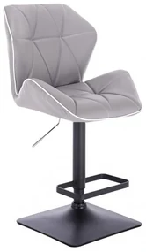 LuxuryForm DESIGN Barová stolička MILANO MAX na čiernej hranatej podstave - šedá