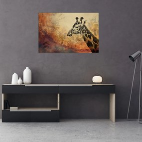 Obraz - Žirafa, maľba (90x60 cm)