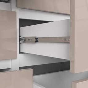 Komoda Kuba 120 cm 8 zásuviek biela/cappuccino