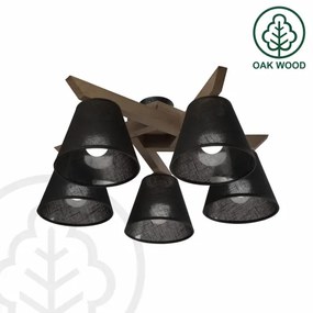 Brilagi - LED  Prisadený luster ANTHONY 5xE14/40W/230V dub orech/čierna