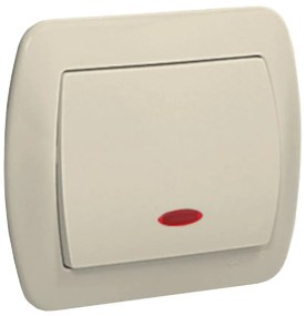 AW1L vypínač jednotlivý podsvietený béžový