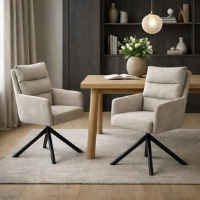 Set - 2 ks Otočná jedálenská stolička AVENBERG TESSA béžová