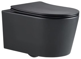 WC závesné SAT Brevis vrátane dosky softclose, 48 cm, čierny SATBRE010RREXPBKM