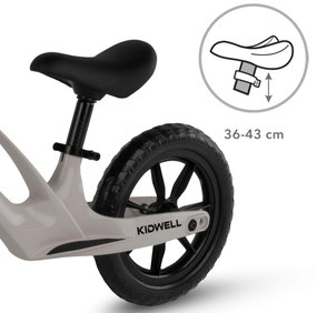 Balančný bicykel Kidwell Vito Balance, detské odrážadlo, sivý, horčíkový rám