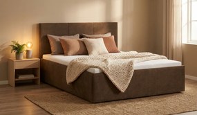 Postel TOWN 120x200 cm Svetlohnedá S matracom