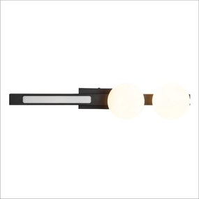 Nástenné svietidlo Magnet2, 2x biele sklenené tienidlo + 1x LED 13W, b