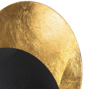 Moderná nástenná lampa čierna so zlatom - Sunrise