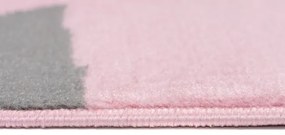 Detský koberec PINKY Z414C Puzzle sivý, ružový