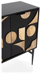 Čierna komoda z mangového dreva 175x90x40 cm Navya – MOME