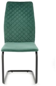 Jedálenská stolička LUIS – zamat, tmavo zelená