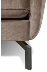 Hnedobéžová zamatová rohová pohovka (ľavý roh) Magic - Scandic