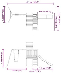 Vonkajšia súprava na hranie impregnovaná borovica