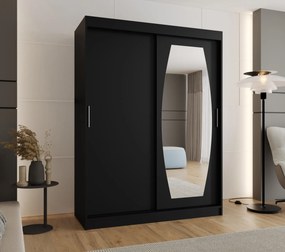 Šatníková skriňa 150 cm Rosaria (čierna). Akcia -65%. Vlastná spoľahlivá doprava až k Vám domov. 1126298