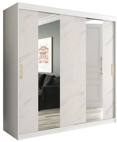 Skriňa Marmur Pole 200 biely/mramor biely