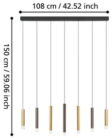 Eglo 39906 - LED Stmievateľný luster na lanku ESTANTERIOS 7xLED/3,1W/230V 3000K