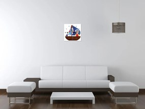 Gario Obraz s hodinami Na malej loďke Rozmery: 30 x 30 cm