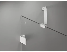 Mexen Lunar, výklopný sprchový kút ľavý 70 x 70 cm, 8mm číre sklo, biely profil, 834-070-070-20-00-L