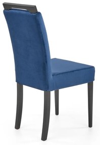 Jedálenská stolička CLARION čierna, látka modrá