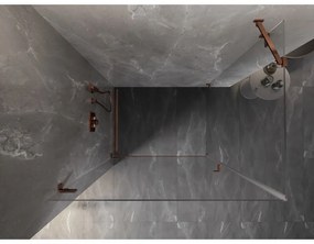 Mexen Lunar-B, výklopný sprchový kút ľavý 100 x 80 cm, 8mm číre sklo, profil ružové zlato, 832-100-080-60-00-L