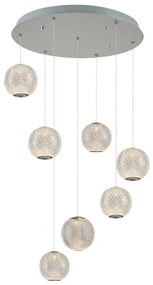 LED luster na lanku CREMONA 7xLED/5W/230V 3000K matný chróm