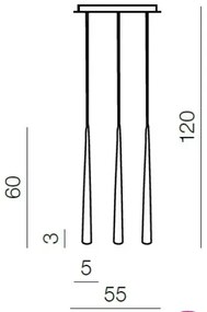 Minimalistické svietidlo Stylo 3 biele
