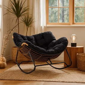 PROXIMA.store - Dizajnové hojdacie záhradné kreslo ELTON FARBA: čierna