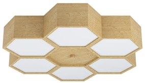 EGLO Stropné drevené škandinávske osvetlenie MIRLAS, 6xE27, 9W