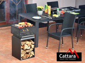 CATTARA Ohnisko CUBE s mriežkou, 74 cm