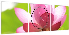 Obraz kvetu Lotusu (s hodinami) (90x30 cm)