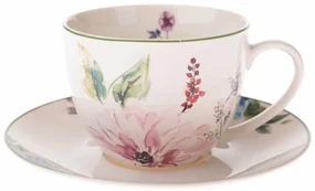 Porcelánová šálka s podšálkou Flower Garden, 260 ml