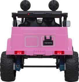 Ramiz Toyota FJ Cruiser pre deti ružová + diaľkové ovládanie + pohon 4x4 + LED audio + EVA + pomalý štart
