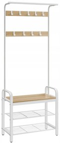 Kovová predsieňová stena PURE 183 cm, krémová/dub sonoma