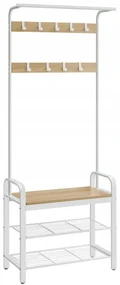 Kovová predsieňová stena PURE 183 cm, krémová/dub sonoma