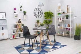 Set troch jedálenských stoličiek COMO tmavosivé (čierne nohy) (3ks)