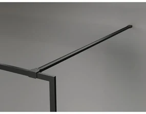Mexen Kioto-F, sprchová zástena s rámom 100 x 202 cm, 8 mm sklo námraza, čierny profil, 800-100-104-70-30