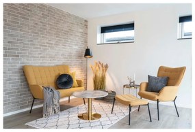 Okrúhly konferenčný stolík v bielo–zlatej farbe s doskou v dekore mramoru 70x70 cm Bolzano – House Nordic