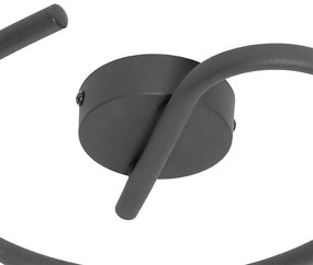 Dizajnové stropné svietidlo čierne so zlatom 3-svetlo okrúhle - Noud