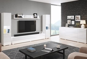 komoda PARIS 150, 150x68x39, biela/biela lesk
