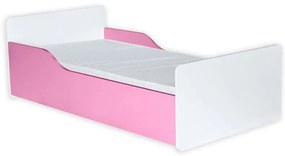 Posteľ Bb08 S matracom biely+Ružová