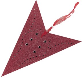 Sada 2 závesných trblietavých hviezd s LED 60 cm červená MOTTI Beliani