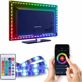 Solight WM58 - LED RGB Pásik pre TV LED/6W/5V Wi-Fi Tuya + diaľkové ovládanie 0,5m